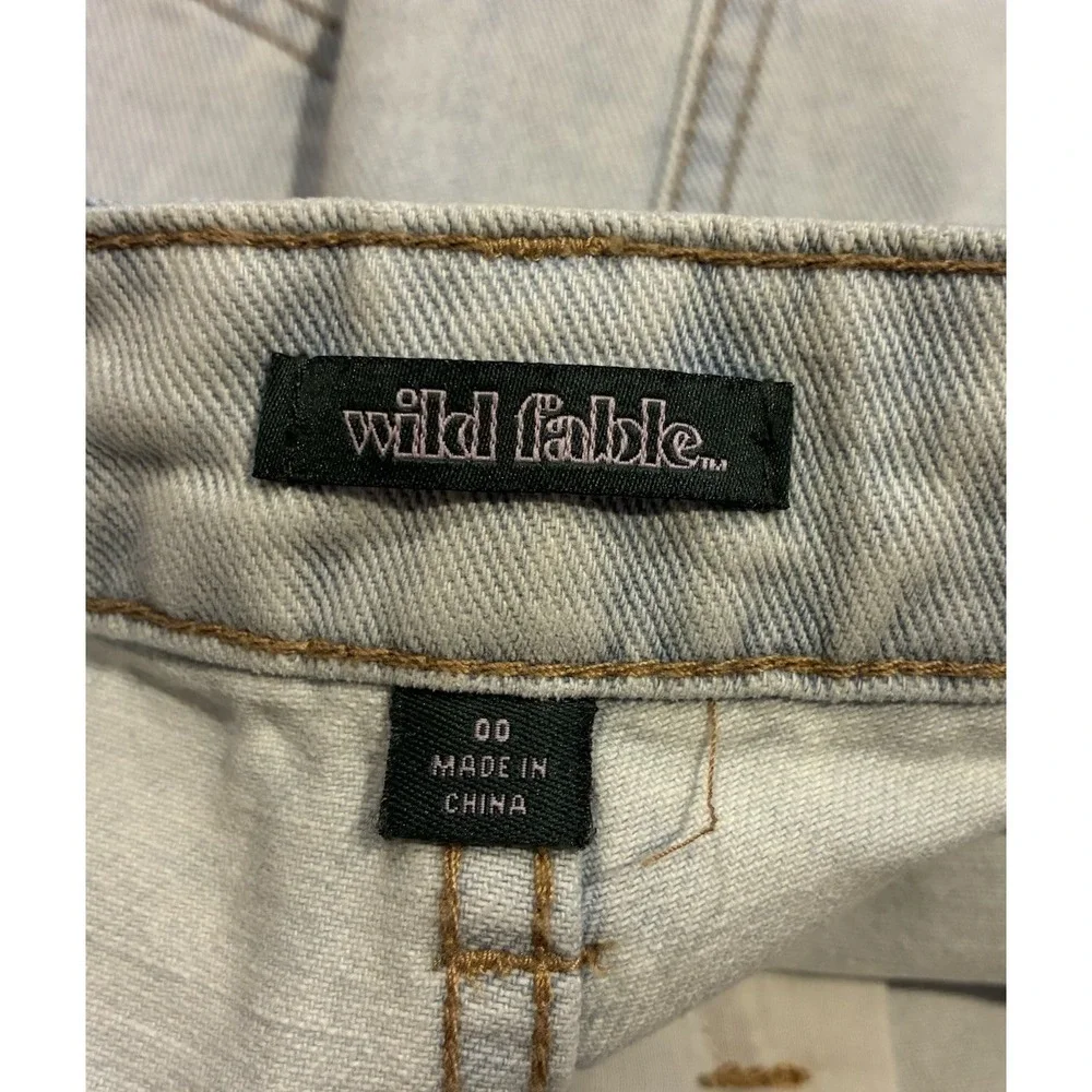 Wild Fable Women's Highest Rise Cut-Off Jean‎ Short Front Size 00 Granny Square